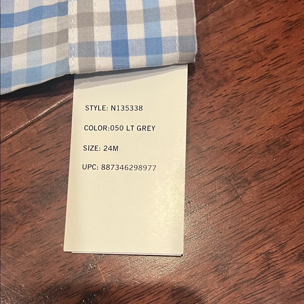NWT-Nautica Suit - Blue and White Checkered Shirt with Navy Tie